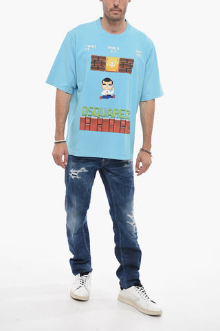 T-Shirt Skater Fit con Stampa Grafica