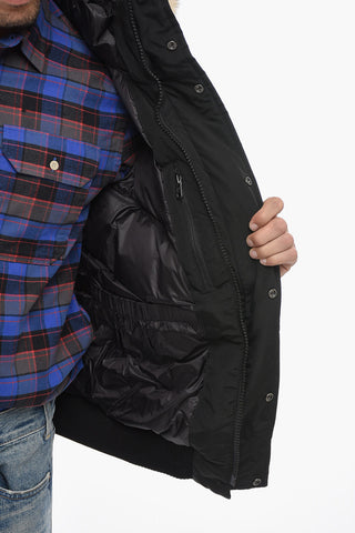 Cotton and Nylon POLAR Down Jacket with Real Fur
