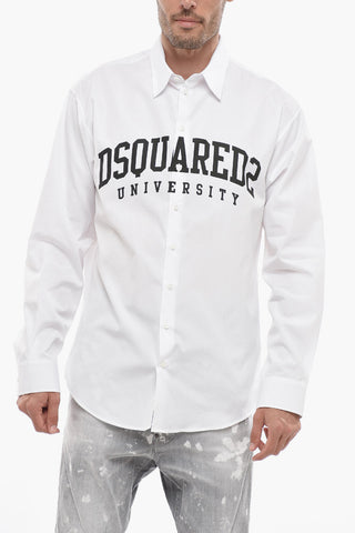 Cotton UNIVERSITY Shirt with Contrasting Logo
