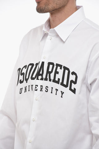 Cotton UNIVERSITY Shirt with Contrasting Logo