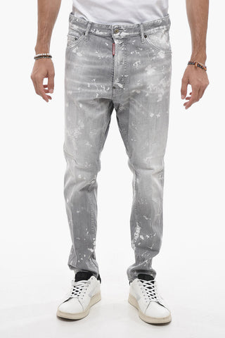 Long Crotch Relax Denims with Paint Motif
