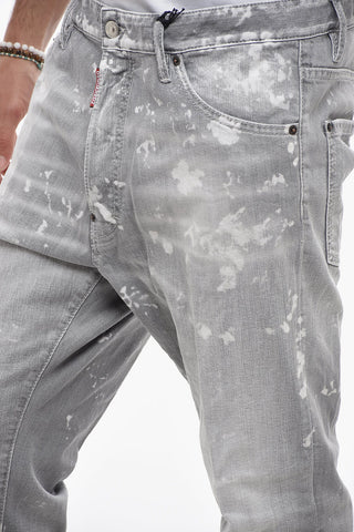Long Crotch Relax Denims with Paint Motif