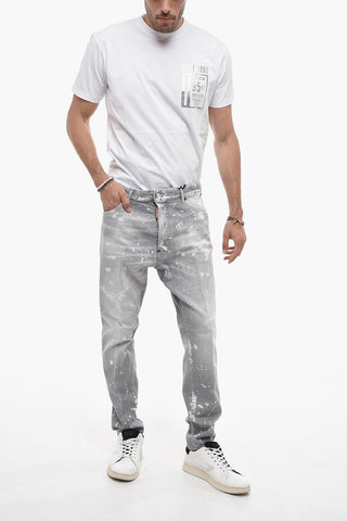 Long Crotch Relax Denims with Paint Motif