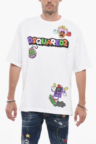 Skater Fit T-shirt with Multicolored Print