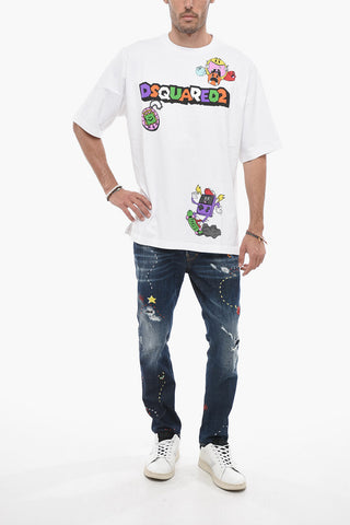Skater Fit T-shirt with Multicolored Print
