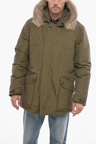 Cotton and Nylon DAYTONA Down Jacket with Real Fur