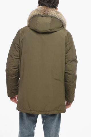 Cotton and Nylon DAYTONA Down Jacket with Real Fur