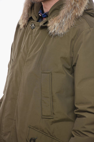 Cotton and Nylon DAYTONA Down Jacket with Real Fur