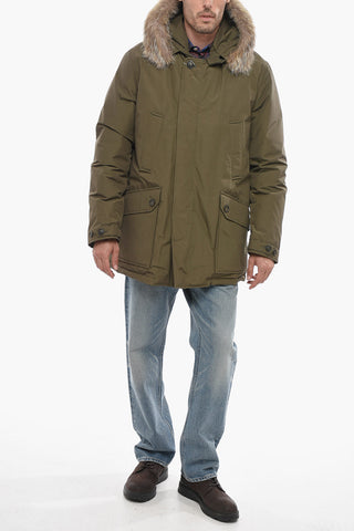 Cotton and Nylon DAYTONA Down Jacket with Real Fur