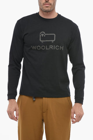 Long Sleeved Crew-neck T-Shirt with Printed Logo