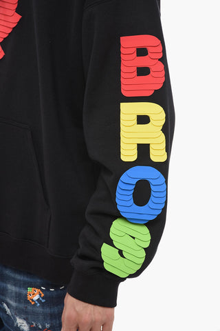 Felpa Hoodie con Grafica Testurizzata Multicolor