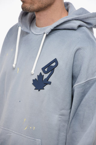 Felpa Hoodie con Motivo Schizzi di Vernice