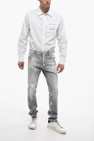 Tapered Fit Cool Guy Denims with Paint Motif