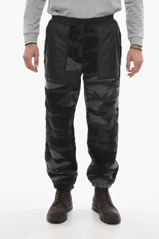 Camouflage Sherpa Pants with Drawstring Waist