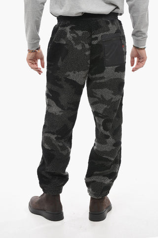 Camouflage Sherpa Pants with Drawstring Waist