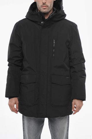 Cotton and Nylon CLEVELAND Down Jacketwith Hidden Closure