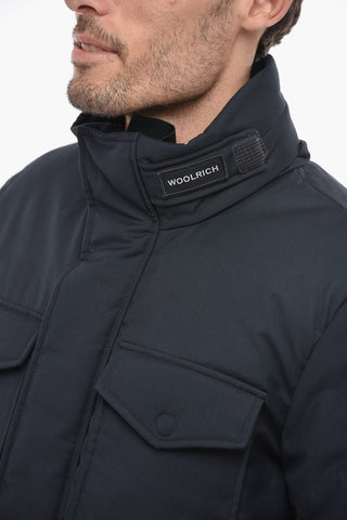 Solid Color Utility Down Jacket with Extractable Hood