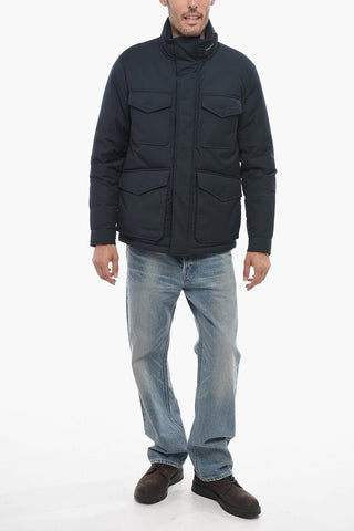 Solid Color Utility Down Jacket with Extractable Hood