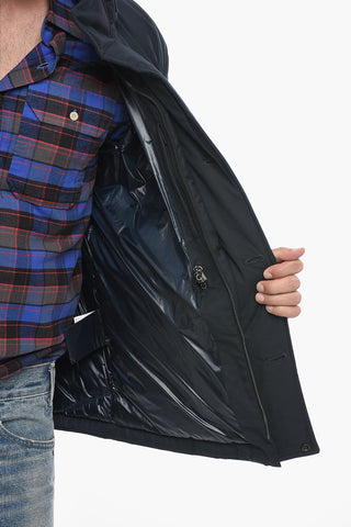 Solid Color Utility Down Jacket with Extractable Hood
