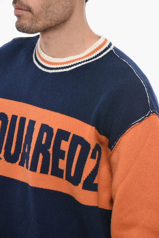 Wool COLLEGE Sweater with Striped Pattern