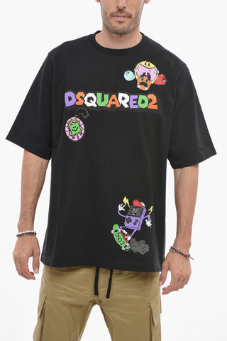 Skater Fit T-shirt with Multicolored Print