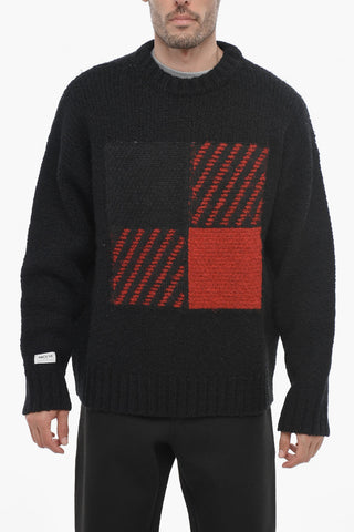 Crew-neck Sweater with Contrasting Detail