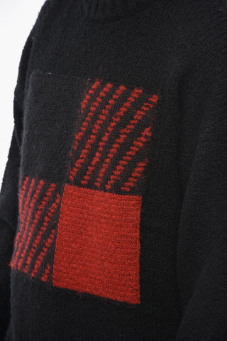 Crew-neck Sweater with Contrasting Detail