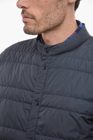 Quilted Down Jacket with Front Buttoning