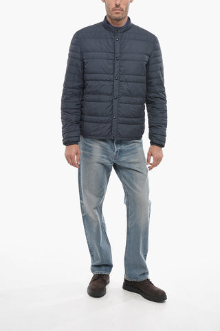 Quilted Down Jacket with Front Buttoning