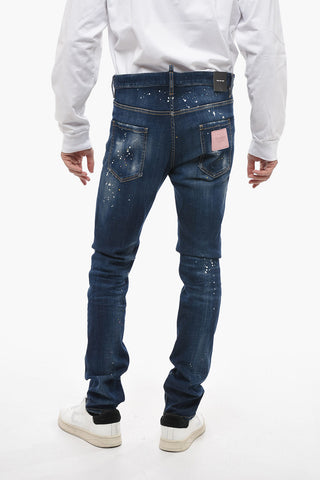 TWINPHONY Jeans Cool Guy con Lavaggio Scuro e Motivo Vernice