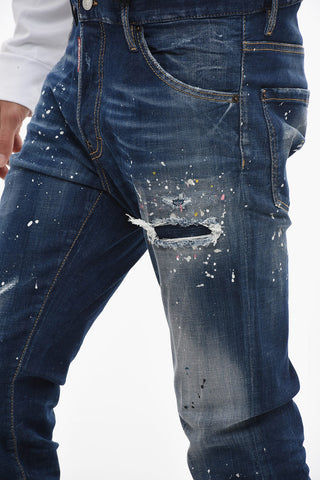 TWINPHONY Jeans Cool Guy con Lavaggio Scuro e Motivo Vernice