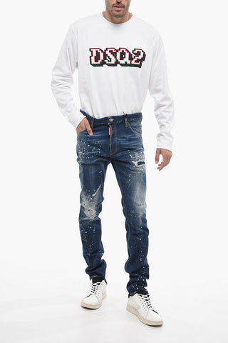 TWINPHONY Jeans Cool Guy con Lavaggio Scuro e Motivo Vernice