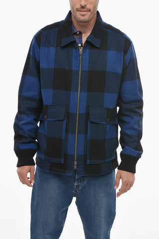 Buffalo Checked Wool and Nylon Overshirt