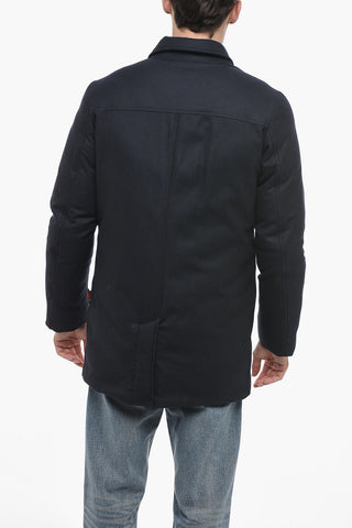 LORO PIANA Solid Color Down Jacket with Virgin Wool and Cashmere Shell