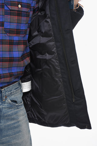 LORO PIANA Solid Color Down Jacket with Virgin Wool and Cashmere Shell