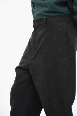 Cuffed Hem Flannel Pants