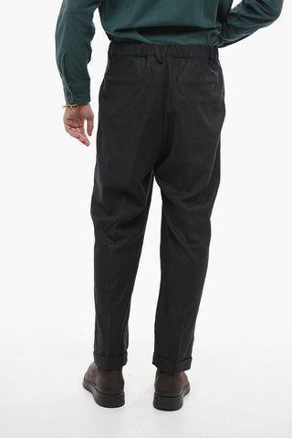 Cuffed Hem Flannel Pants