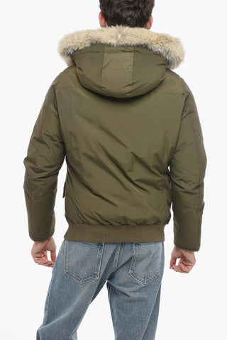 Cotton and Nylon NORTHERN Down Jacket with Real Fur