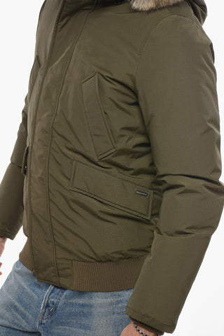 Cotton and Nylon NORTHERN Down Jacket with Real Fur