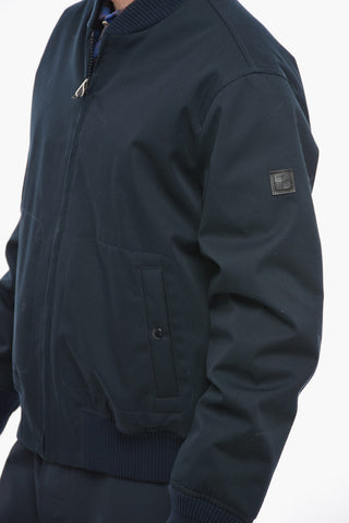 Reversible Bomber Jacket with Buffalo Check Detail