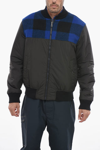 Reversible Bomber Jacket with Buffalo Check Detail