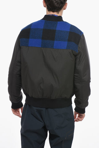 Reversible Bomber Jacket with Buffalo Check Detail