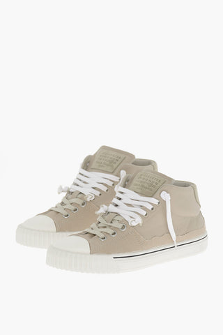 MM22 Sneakers High-Top In Pelle Effetto Distressed