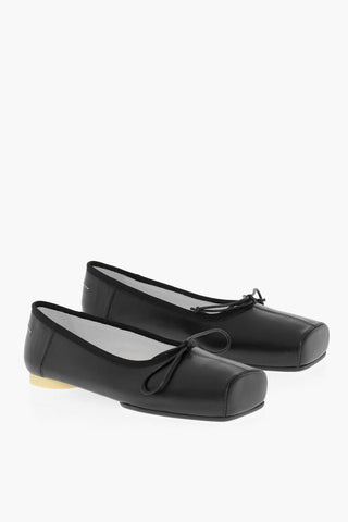 MM6 Ballerina In Pelle Con Punta Quadrata