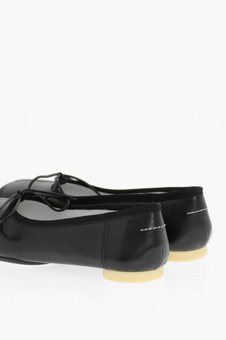MM6 Ballerina In Pelle Con Punta Quadrata