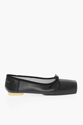 MM6 Ballerina In Pelle Con Punta Quadrata