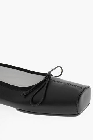 MM6 Ballerina In Pelle Con Punta Quadrata