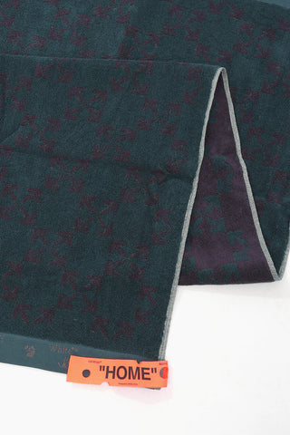 HOME Asciugamano Ricamato All-Over in Cotone Spugnato