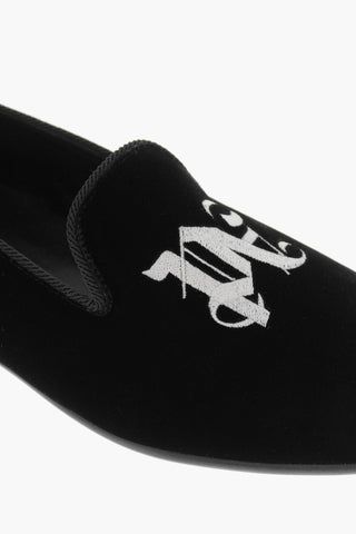 Mocassini in Velour con Monogram Ricamato