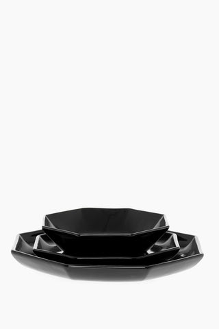 KITCHENWARE Set 3 Piatti Ottagonali in Ceramica